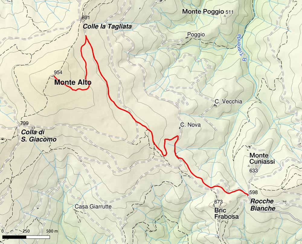 Rocche Bianche il percorso